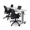 Luxor Mobile Crank Height Adjustable Nesting Standing Desk with Flip Top 59x23.6x30 in Rolling Casters