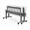Luxor Mobile Crank Height Adjustable Nesting Standing Desk with Flip Top 59x23.6x30 in Rolling Casters