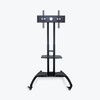 Luxor Adjustable-Height Rolling TV Stand, 32.75" W x 28.75" D x 46.5"-62.5" H, Black 32.75x28.75x46.5 in