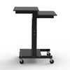 Luxor 3-Shelf Adjustable Presentation Workstation, 24" W x 31" D x 39"-45" H, Black 24x31x39 in