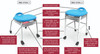 Luxor Adjustable Height Mobile Stackable Classroom Stool with Storage, Blue/White Locking Design