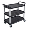 Luxor Large Serving Cart - Three Shelves 40.5x19.75x37.25 in with 3 Shelves Aluminum Build
