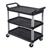 Luxor Large Serving Cart - Three Shelves 40.5x19.75x37.25 in with 3 Shelves Aluminum Build
