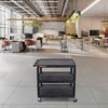 Luxor ENDURA XL 34" Three-Shelf Utility Cart, 32" x 24" 32x24x38.25 in with 3 Shelves Foam Plastic Build