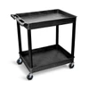 Luxor ENDURA XL 38" Two-Shelf Utility Cart, 32" x 24" 32x24x37.5 in with 2 Shelves Foam Plastic Build