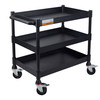 Luxor MIGHTYHAUL High-Capacity 24" W Industrial Utility Cart with Three Adjustable-Height Reversible Shelves
