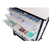 Luxor Mobile Bin Storage Unit - Double Row with Large and Small Clear Bins 30.75x20x37.5 in