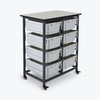 Luxor Mobile Bin Storage Unit - Double Row with Large Gray Bins 30.75x20x37.5 in Steel Build