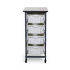 Luxor Mobile Bin Storage Unit - Single Row with Large Gray Bins 17.125x20x37.5 in Steel Build