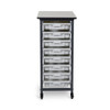 Luxor Mobile Bin Storage Unit - Single Row with Small Gray Bins 17.125x20x37.5 in Steel Build