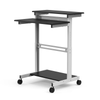Luxor Mobile Height Adjustable Workstation 24x28.8x34.1 in Steel Build Rolling Casters Locking Design