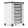Luxor Modular Classroom Storage Cabinet 18.25x18.25x29 in Aluminum Build Rolling Casters Locking Design