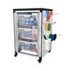 Luxor Modular Classroom Storage Cabinet 18.25x18.25x29 in Aluminum Build Rolling Casters Locking Design