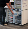 Luxor Modular Classroom Storage Cabinet 18.25x18.25x29 in Aluminum Build Rolling Casters Locking Design