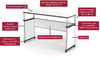 Luxor Mobile Modular Height Adjustable Teacher Standing Desk, 60.25" W x 21" D x 32" - 38" H, Silver/White