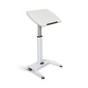 Luxor Mobile Pneumatic Adjustable Height Tilting Laptop Lectern Podium 25.5x17x28 in Aluminum Build