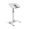Luxor Mobile Pneumatic Adjustable Height Tilting Laptop Lectern Podium 25.5x17x28 in Aluminum Build