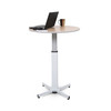 Luxor Pneumatic Height Adjustable Rounde Café Table, 31.5" W x 31.5" D x 27.5" - 42" H, White/Birch