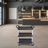 Luxor Serving Cart - Three Shelves 33.5x16.75x36.75 in Aluminum Build Locking Design with Locking Security