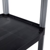 Luxor Serving Cart - Three Shelves 33.5x16.75x36.75 in Aluminum Build Locking Design with Locking Security