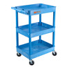 Luxor ENDURA 34" Three-Shelf Utility Cart, 24" x 18" 24x18x39.25 in with 3 Shelves Foam Plastic Build