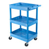 Luxor ENDURA 34" Three-Shelf Utility Cart, 24" x 18" 24x18x39.25 in with 3 Shelves Foam Plastic Build