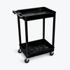 Luxor ENDURA 32" Two-Shelf Utility Cart, 24" x 18" 300 lbs. Capacity with 2 Shelves Foam Plastic Build
