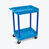 Luxor ENDURA 32" Two-Shelf Utility Cart, 24" x 18" 300 lbs. Capacity with 2 Shelves Foam Plastic Build