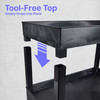 Luxor TUFFY 34" H Three-Shelf Multi-Purpose Utility Cart, 24" W x 18" D 24x18x34 in 300 lbs. Capacity