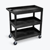 Luxor TUFFY XL Three-Shelf Multi-Purpose Utility Cart, 32" x 18" 35.25x18x36.25 in with 3 Shelves