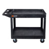 Luxor WORKLOAD Two-Shelf Industrial Utility Cart, 36.5" W x 24.5" D, Black 24.5x45.5x33 in