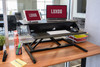 Luxor Pneumatic Height Adjustable 2-Tier Standing Desk Converter 35 lbs Capacity Commercial Grade Build