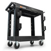 Luxor WORKLOAD ESSENTIAL Two-Shelf Industrial Utility Cart, 36.5" W x 24.5" D, Black with 2 Shelves