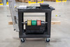 Luxor WORKLOAD ESSENTIAL Two-Shelf Industrial Utility Cart, 36.5" W x 24.5" D, Black with 2 Shelves