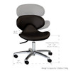 Earthlite Levitate Stool Series - Ergonomic Rolling Stool with Back Support in Three Height Ranges