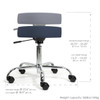 Earthlite Pneumatic Rolling Massage Stool - Air-Lift Rolling Stool with Optional Backrest, Three Heights