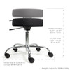 Earthlite Pneumatic Rolling Massage Stool - Air-Lift Rolling Stool with Optional Backrest, Three Heights
