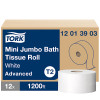 Tork Mini Jumbo Toilet Paper Roll White T2 - 12 Rolls per Case, Advanced Quality, 1-Ply, Genuine Tork