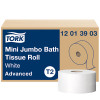 Tork Mini Jumbo Toilet Paper Roll White T2 - 12 Rolls per Case, Advanced Quality, 1-Ply, Genuine Tork