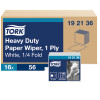 Tork Heavy-Duty Industrial Paper Wiper White - 16 Packs per Case, 56 Sheets per Pack, Advanced Quality