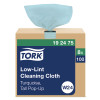 Tork Low-Lint Cleaning Cloth Turquoise W24 - 8 Boxes per Case, 100 Sheets per Box, Bracket wiper system
