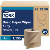 Tork Basic Paper Wiper Natural W6 - 4 Rolls per Case, Tork Performance Washstation Dispenser