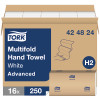 Tork Multifold Hand Towel White H2 - 16 Packs per Case, 250 Sheets per Pack, Advanced Quality