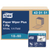 Tork Paper Wiper Plus - 18 Packs per Case, 60 Sheets per Pack, Advanced Quality, White, 1-Ply