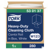 Tork Heavy Duty Cleaning Cloth White W2 - 1 Rolls per Case, 400 Sheets per Roll, Wipers combi roll system