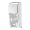Tork Twin Toilet Paper Roll Dispenser White T26 - High-Capacity plugged core toilet paper system