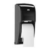 Tork Twin Toilet Paper Dispenser Black T26 - High-Capacity plugged core toilet paper system