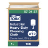 Tork Heavy Duty Cleaning Cloth Centerfeed White W1 - 1 Rolls per Case, 160 Sheets per Roll
