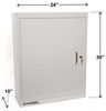 Lakeside Narcotic Cabinet with Single Door, Single Lock and Three Adjustable Shelves, 24 x 10 x 30 in Overall