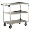 Lakeside Stainless Steel Utility Cart with 21 x 35 in Shelves, 39-1/4 x 22-3/8 x 37-1/4 in Overall